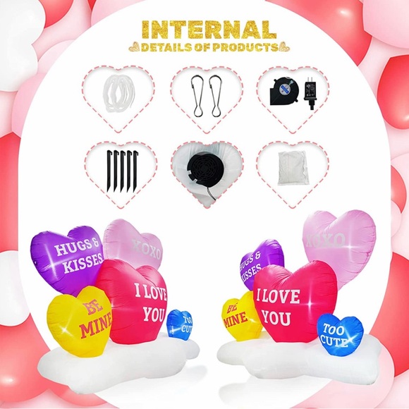 6.5ft Valentine´s Day Inflatable Heart Decoration